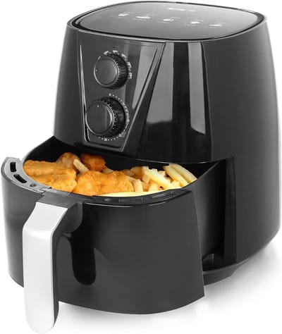 RONN® Airfryer XL - Airfryer XXL - Heteluchtfriteuse - Zwart- 26cm x 32cm x 30cm