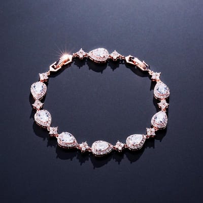Klassieke Geometrische Waterdruppel Cz Armband Voor Vrouwen Bruids Prachtige Buling Zirkoon Feest Bruiloft Sieraden gray