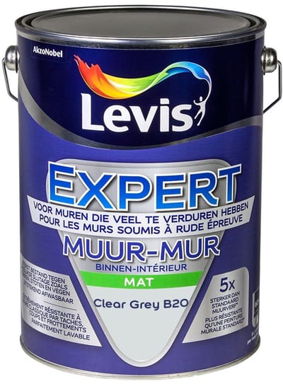 Levis - Expert Muur Binnen Mix - Clear Grey B20 - Mengverf - 5 L