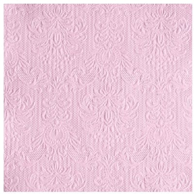 Servetten Luxe - 15x stuks - 33 x 33 cm - lichtroze - barok patroon - 3 laags