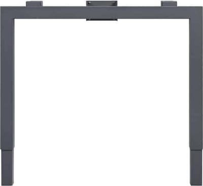 Hoogte verstelbaar wingbureau 4-poot Kubus breed 180CM diep 120CM bladkleur Logan eiken framekleur Wit (RAL9010) wingzijde Links