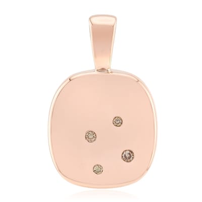 Cavill - 925 Sterling Zilveren Hanger - Rosé Verguld - 0,051 ct I1 Argyle-Rose de France Diamanten - Elegante Cocktailstijl - Ronde Briljant Slijpsel