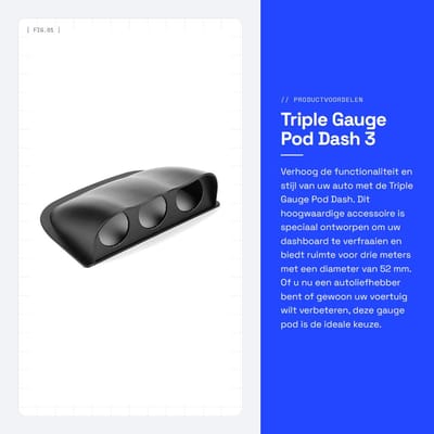 Dailygoods- Gauge Pod 3 Holes - Dashboard Beugel - Auto Accessoire - Stabiel en Betrouwbaar - Roestvrij Staal - 2 Inch/52 mm Meters - Dashboardmeter