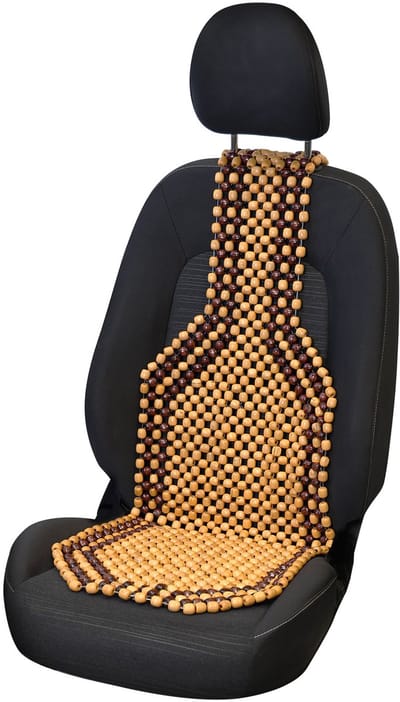 Carpoint Kralenkussen Classic - Ventilerende & masserende werking - Extra comfortabel - Past in iedere autostoel - Afmeting 126x39cm