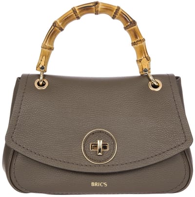 BRIC'S Leren handtas schoudertas Gondola Girasole loop Handbag Swamp Taupe