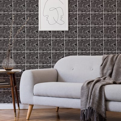 Zelfklevende tegelmuurstickers voor keuken en badkamer - 30 GUILINA Terrazzo cementtegelstickers - 30 stickers 20x20cm