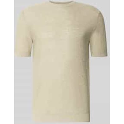 T-shirt van mix van linnen en viscose met ronde hals