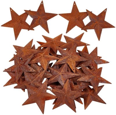 Allecto - Vintage Roestige Metalen Sterren - Decoratieve Ornamenten