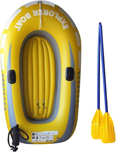 Opblaasbare Kajak - Draagbare Kano - Watersport Avontuur - Verdikt PVC Materiaal - Voor 1 tot 2 Personen - Geel