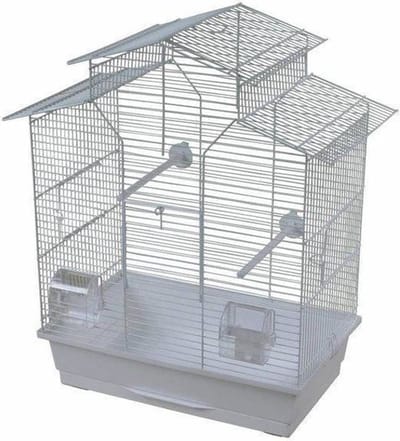 Vogelkooi Duvo Iza 2 wit - Vogelkooi voor parkieten en kanaries - Kooien - Vogelkooien