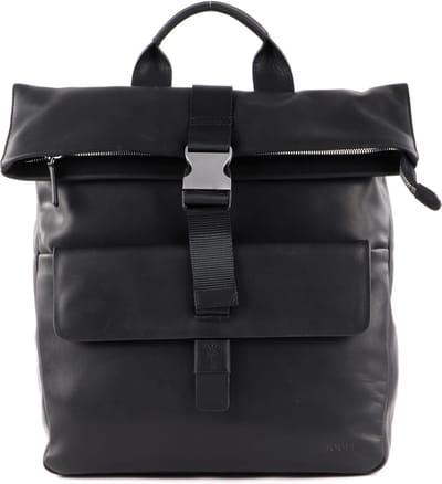 JOOP! Leren Vrije tijd rugzak Rugzak met laptopvak Loreto Rico Backpack Black Zwart