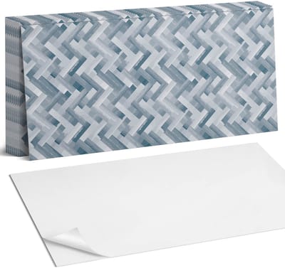 Coloray Plaktegels - Zigzag gestreept patroon Zelfklevende Wandtegels - 40 cm x 20 cm - Grijs Plaktegels - 10 stuks - Rechthoek PVC Tegels - Plaktegels Badkamer - Vloertegels Zelfklevend - Vinyl Tegels - Portugese Tegels