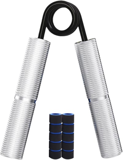 Handgreep Krachttrainer - Oefenapparaat Onderarm - Kracht Opbouwen - Instelbare Weerstand - 104 x 134 cm - Zilver