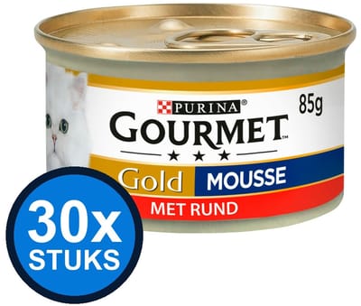 30x Gourmet Gold - Mousse Rund - Kattenvoer Natvoer - 85g