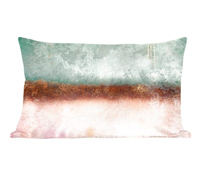 Sierkussens - Kussentjes Woonkamer - 60x40 cm - Goud - Verf - Abstract - Groen - Roze