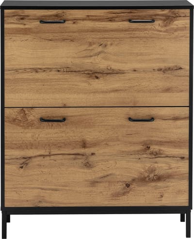 Rocco-Schoenenkist - 2 Kleppen - Zwart Eikenlook