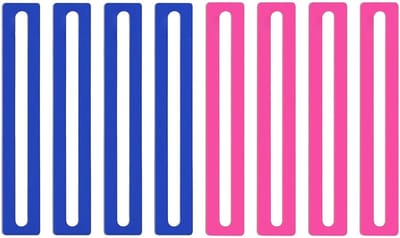 Leesstrips Liniaal Set - Leeslijn Tracker - Gericht Lezen - Semi-transparant Ontwerp - 8 Stuks 6 Inch - Roze Blauw