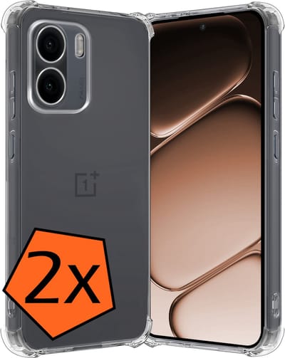 Hoes - 2 Stuks - Geschikt voor OnePlus 15R - Sterk & Shockproof - Siliconen Case - Back Cover - Telefoon Hoesje Shock Proof - Transparant