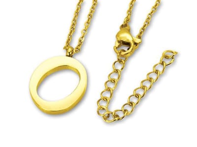 Amanto Ketting Letter O Goldcolor - 316L Staal - Alfabet - 19x13mm - 50cm