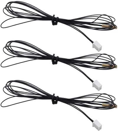 Dailygoods- Thermistor NTC 100K 3950 - Temperatuursensor - 3D Printer - Hoge Temperatuurbestendige Sonde - 1 Meter Kabel - Universele Connector
