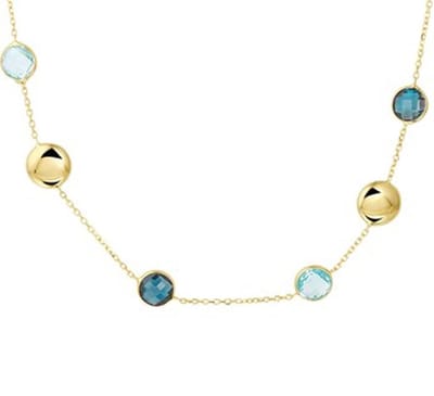 YO&NO - Ketting - Goud - Anker - Topaas - 1,0 mm - 42 - 45 cm - Sieraden vrouw - 14k - 585 goud