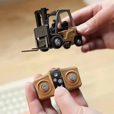 1/64 Schaal Afstandsbediende Legering Heftruck Speelgoedauto plus Kiepwagen Model - Bouwvoertuig Tafelblad Collectie Cadeau Ontworpen Voor Jongens black