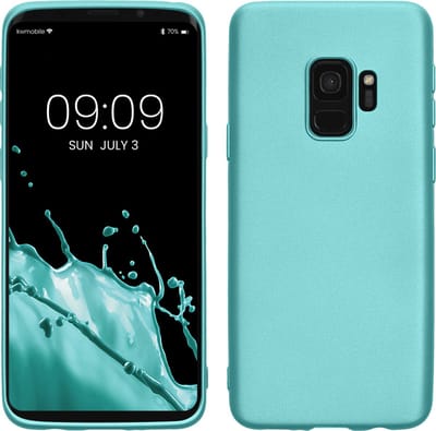 kwmobile telefoonhoesje geschikt voor Samsung Galaxy S9 - Hoesje voor smartphone - Back cover in metallic mintgroen