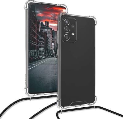 Hoesje Geschikt Voor Samsung Galaxy A34 Hoesje transparant silicone hoesje met Koord - Hoesje Geschikt Voor Samsung Galaxy A34 5G hoesje met koord Zwart