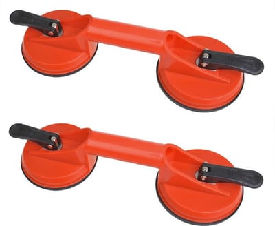 Set van 2x stuks vacuumheffer met 2 zuignappen tot 80 kg - glasheffer/glasdrager