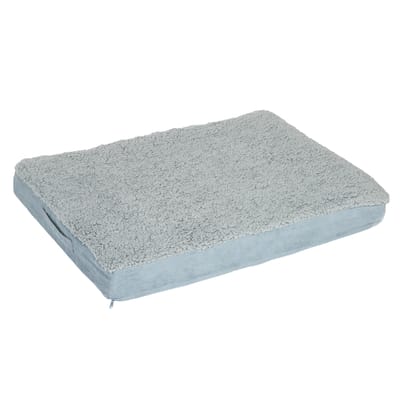 - S: L 72 x B 50 x H 9,5 cm (motief: hond) - Hondenkussen Memory Foam Grijs