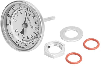 Allecto - Bi-metal thermometer - Bimetallic thermometer - Hoge nauwkeurigheid - Zilver - Voor wijn en bier - Automatische meting voor thuisgebruik