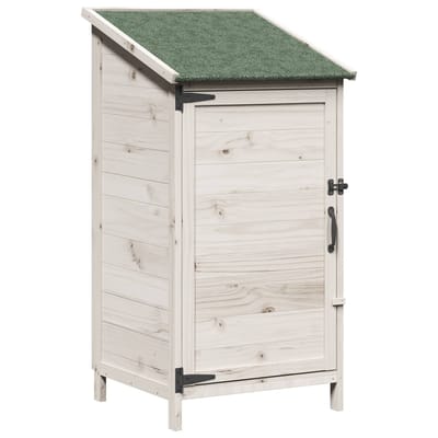 vidaXL - Tuin - Shed - met - dak - Wit - 59 - x - 56 - x - 113,5 - cm - Massief - Vurenhout