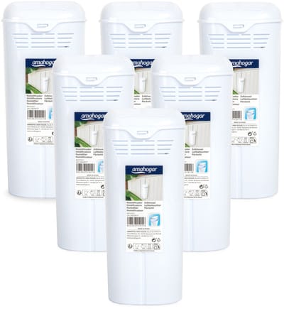 Waterverdamper radiator - 6x - wit - kunststof - 21 cm - luchtbevochtiger