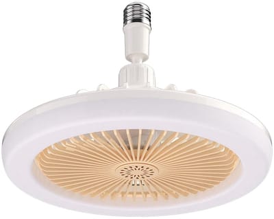 Plafondventilator met verlichting - LED-ventilator voor woonkamer en slaapkamer - met afstandsbediening - stille, dimbare plafondlamp - 3 windsnelheden (geel)
