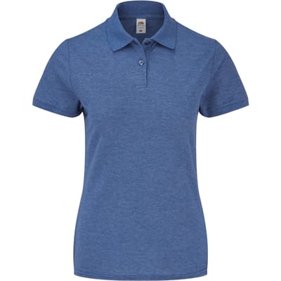 Fruit Of The Loom Vrouwen Dames-Fit 65/35 Poloshirt Korte Mouwen (Heather Royaal Blauw)