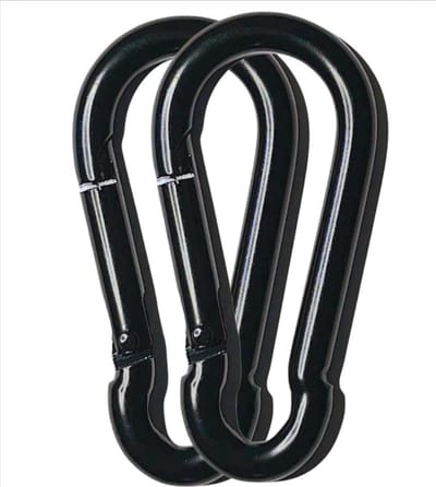 Karabijnhaak XL - Musketonhaak Veerhaak - Objecten Ophangen - Gegalvaniseerd Staal - 7x70mm - Zwart