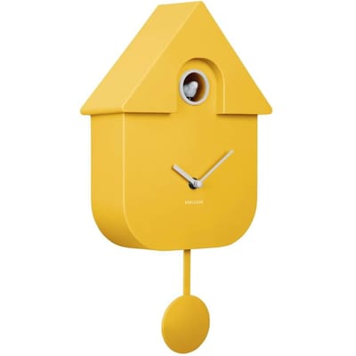 Karlsson Koekoeksklok Modern Cuckoo - Geel - 8.5x21.5x41cm - Wandklok Scandinavisch