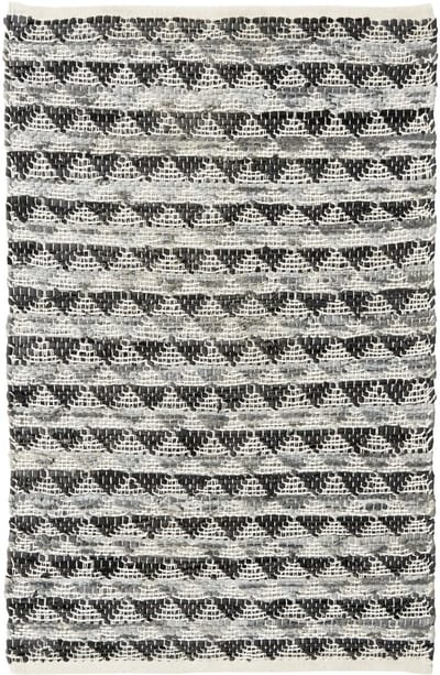 Nordal Triangle Lederen vloerkleed Zwart/Grijs 150x70cm