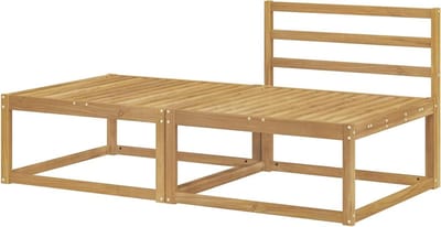 Voetenbankjes set - Modulaire bank - Buiten ontspannen - Duurzaam acaciahout - 79x79x37 cm - Wit