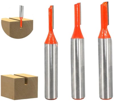 Dailygoods - Schacht groeffrees, houtfrees, schacht rechte freesset, 3 professionele groeffrees, snijmessen met 8 mm schacht, houtbewerkingsgereedschap, bits, freesbits voor houtbewerking, groefbeitelbits