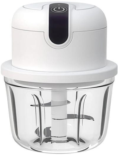 Elektrische uienhakker van 350 ml, draadloos USB-ontwerp, kleine uienhakker, kan ook gebruikt worden om knoflook en vlees te hakken, perfect voor het hakken van uien, knoflook en vlees.