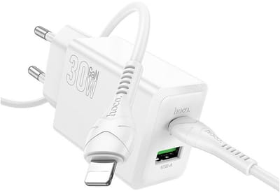 Hoco 30W Snellader Power Delivery + USB-C naar Lightning Kabel 1M Wit