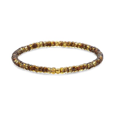 7FB-0816 – Frank 1967 – Heren Armband – Kralenarmband – Geel – Goudkleurig – Gepolijst