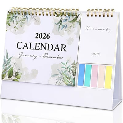 Kalender 2026 - Kalender - Maandkalender - Bureaukalender - Flipkalender - Staande kalender - Maandplanner - Kleine kalender - 2026 Kalender - Met takenlijst - Met plaknotities - Voor kantoor - Voor thuis - Voor op bureau - Voor 2026