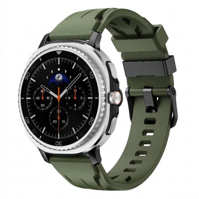 Strap-it race siliconen bandje smartwatchband geschikt voor Samsung Galaxy Watch 9 (40/44mm) / Watch 8 (40/44mm) / 8 Classic (46mm) - legergroen