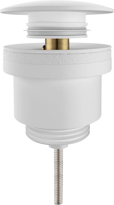 Clickwaste Afvoerplug - Leoni Clis - Messing - Mat Wit