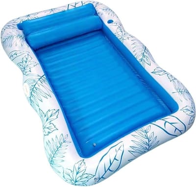 Opblaasbaar Zonnebad - Drijvend Ligbed - Ontspannen in Water - Met Bekerhouders - Klein Forma - Blauw