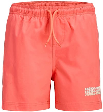 Jack & Jones jongens zwemshort sunrise triple logo koraal oranje