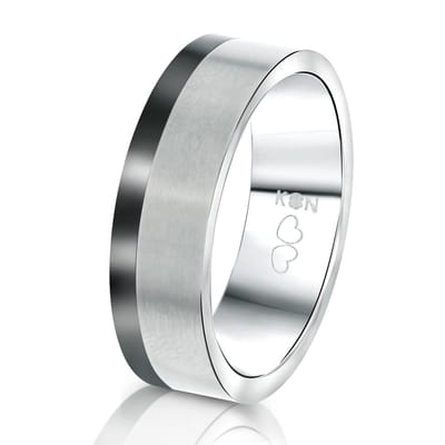 Lucardi Heren Vriendschapsring Tokyo - Ring - Vaderdag Cadeautje - Titanium - Zilverkleurig