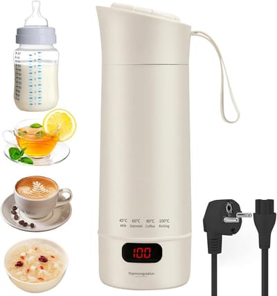 Reis Waterkoker - Mini Ketel - Warme Drankjes Maken - Vier Temperatuurstanden - 400ml Capaciteit - Wit